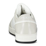 Prada Downtown Leather Low Top Trainers in White and Beige - Boinclo - Outlet Sale Under Retail