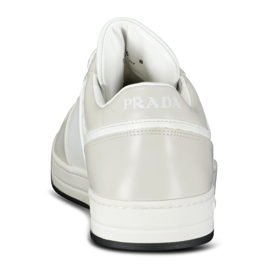 Prada Downtown Leather Low Top Trainers in White and Beige - Boinclo - Outlet Sale Under Retail