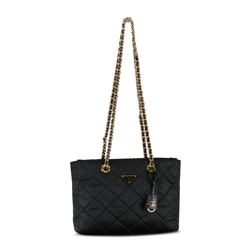 Prada Large Recycled Nylon Totebag in Nero - Boinclo - Outlet Sale Under Retail