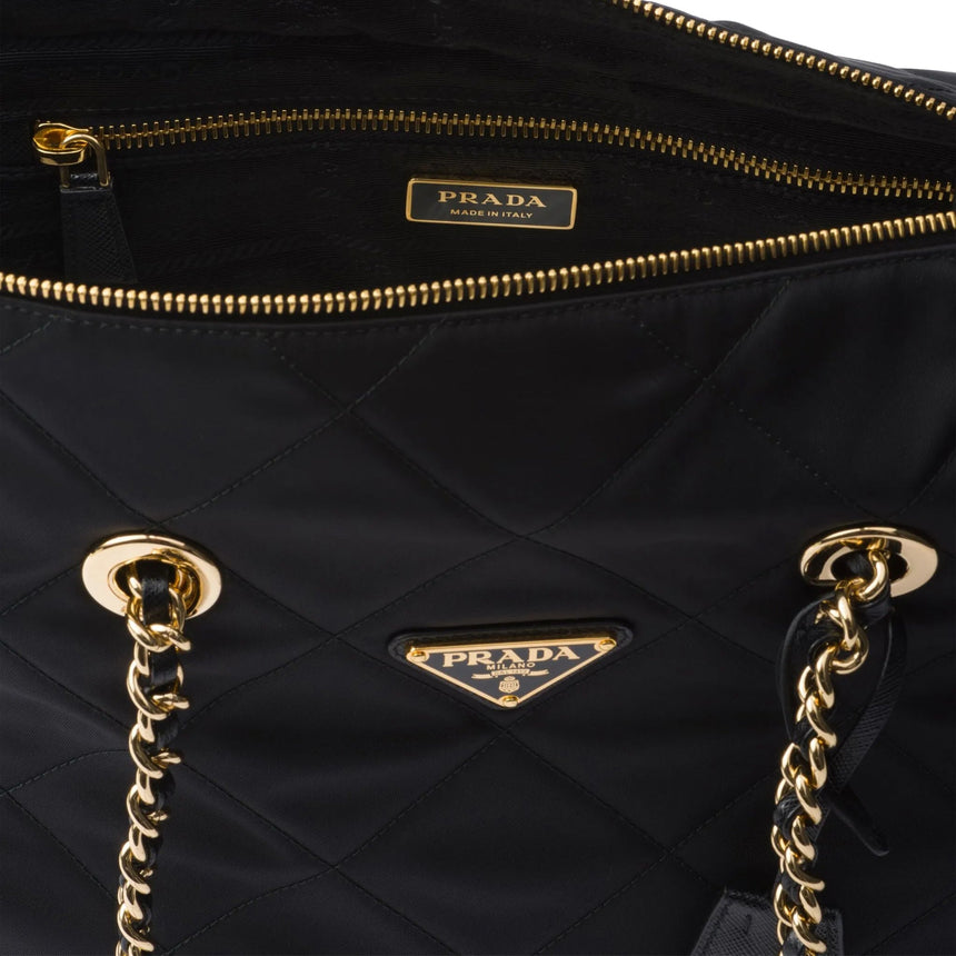Prada Large Recycled Nylon Totebag in Nero - Boinclo - Outlet Sale Under Retail
