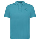 Prada Logo - Badge Cotton - Piqué Polo Shirt in Teal (Pre - Loved) - Boinclo - Outlet Sale Under Retail