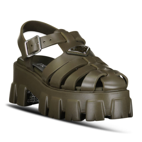 Prada Monolith Rubber Sandals in Militaire - Boinclo - Outlet Sale Under Retail