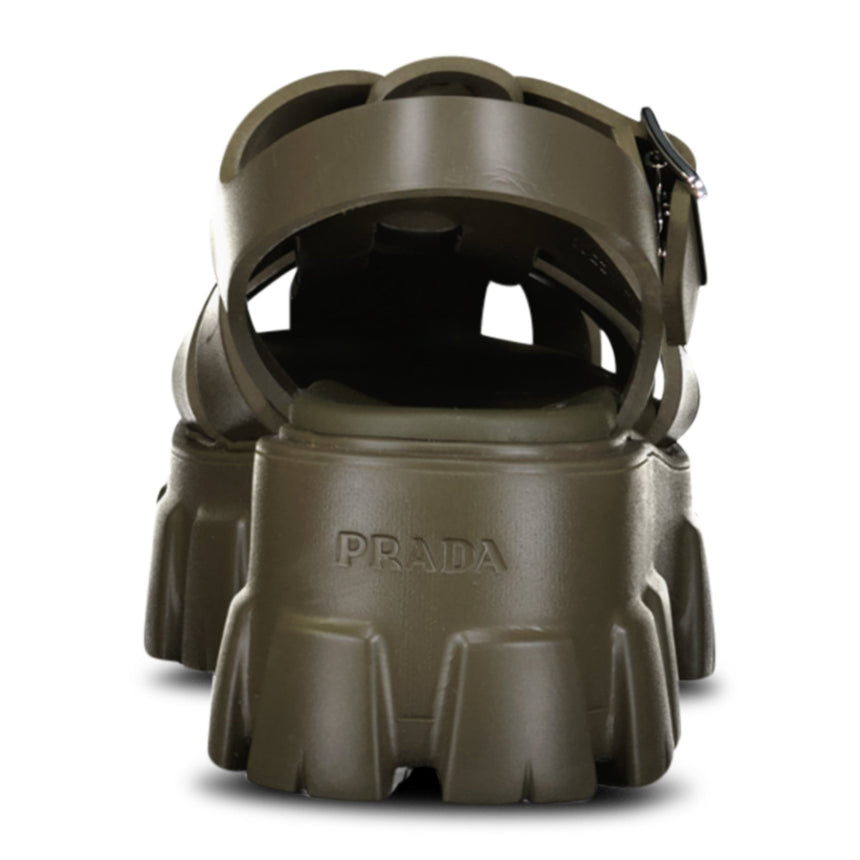 Prada Monolith Rubber Sandals in Militaire - Boinclo - Outlet Sale Under Retail