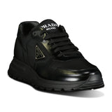 Prada Prax 01 Triangle Logo Leather Trainers Black - Boinclo - Outlet Sale Under Retail