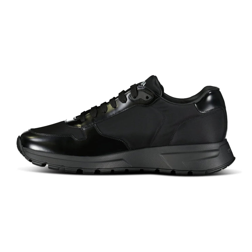 Prada Prax 01 Triangle Logo Leather Trainers Black - Boinclo - Outlet Sale Under Retail