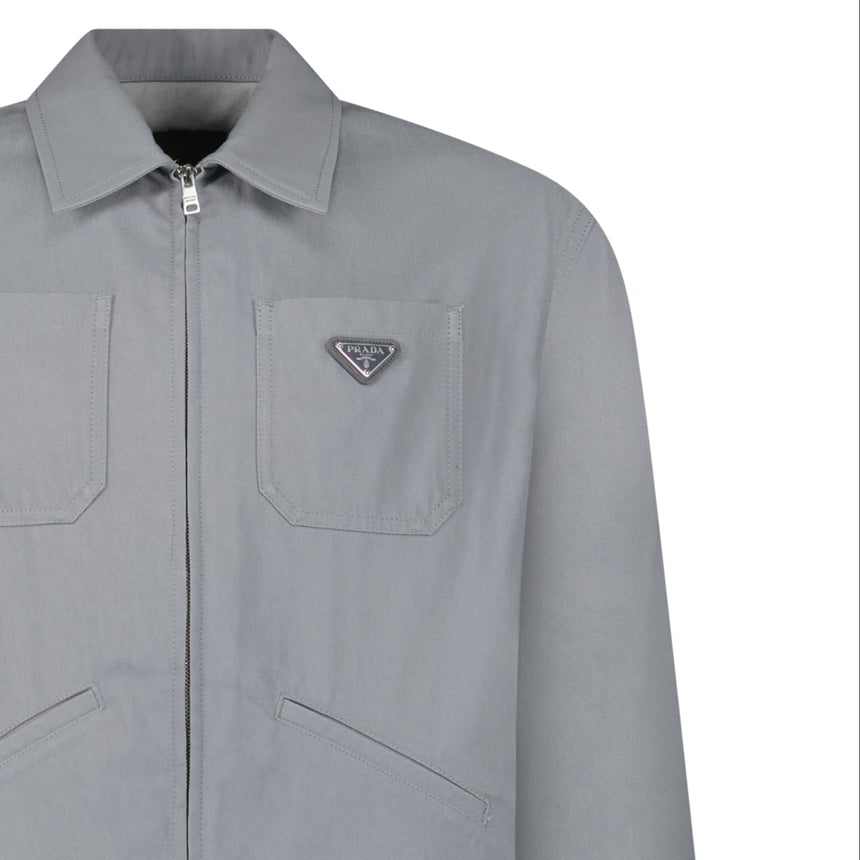 Prada Raw Denim Cotton Zip Jacket in Grey - Boinclo - Outlet Sale Under Retail