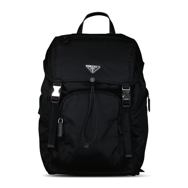 Prada Re - Nylon and Saffiano Leather Backpack in Black - Boinclo - Outlet Sale Under Retail