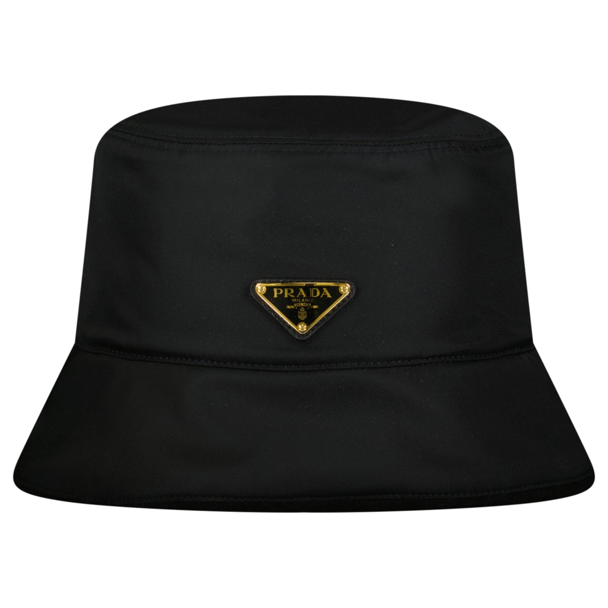 Prada Re-Nylon and Shearling Bucket Hat in Nero Outlet Sale