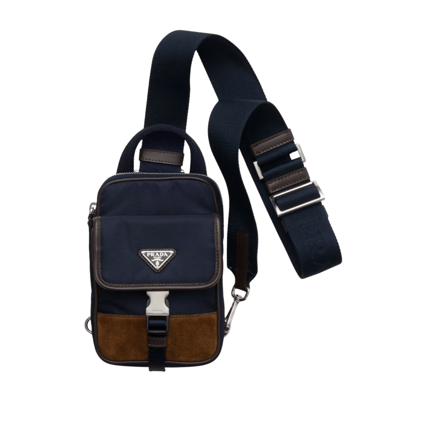 Prada Re - Nylon Triangle - Logo Shoulder Bag in Blue - Boinclo - Outlet Sale Under Retail