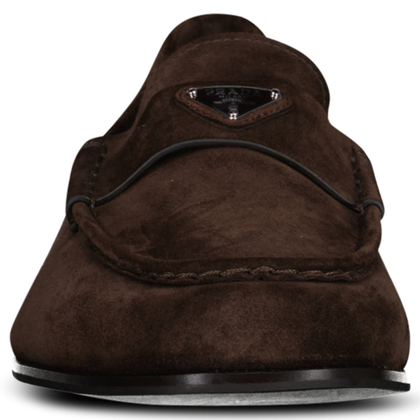 Prada Suede Loafers in Dark Brown - Boinclo - Outlet Sale Under Retail
