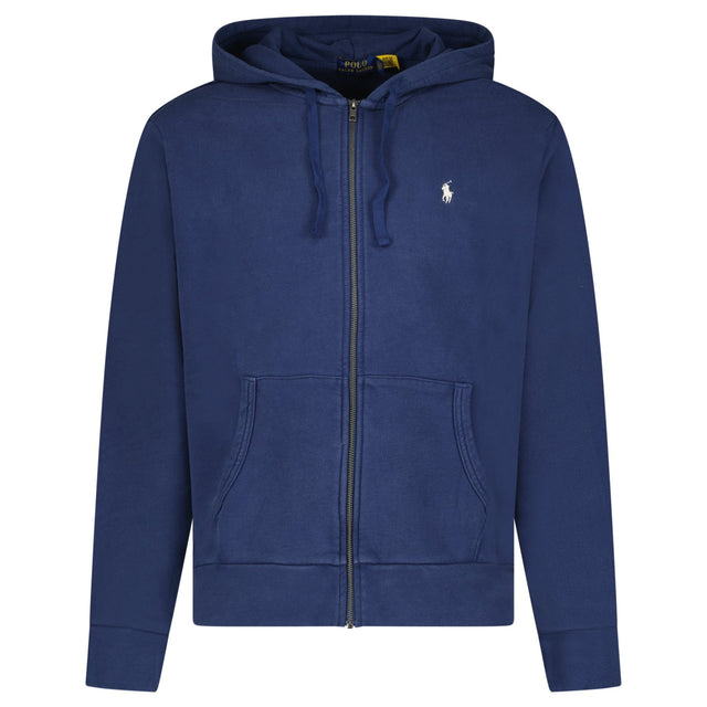 Ralph Lauren Logo - Embroidered Zip - Up Hoodie in Dark Blue - Boinclo - Outlet Sale Under Retail