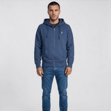 Ralph Lauren Logo - Embroidered Zip - Up Hoodie in Dark Blue - Boinclo - Outlet Sale Under Retail