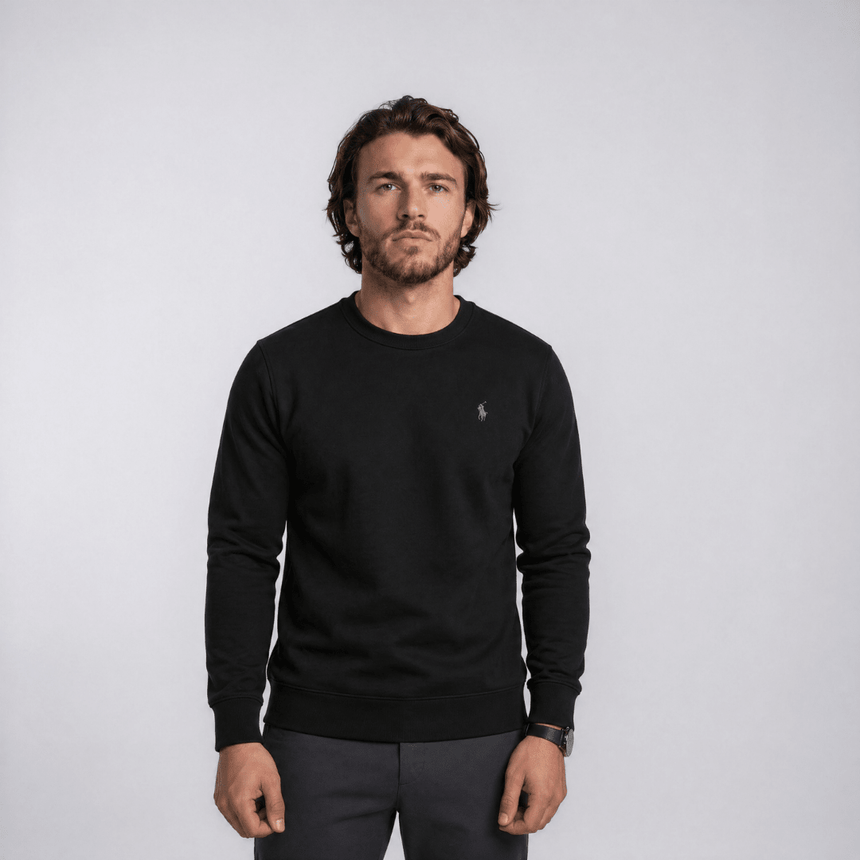 Ralph Lauren Slim Fit Cotton Jumper in Black - Boinclo - Outlet Sale Under Retail