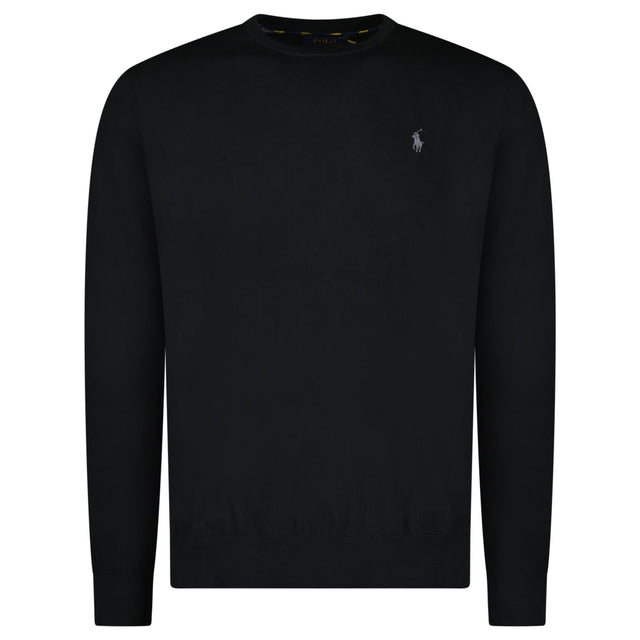 Ralph Lauren Slim Fit Cotton Jumper in Black - Boinclo - Outlet Sale Under Retail