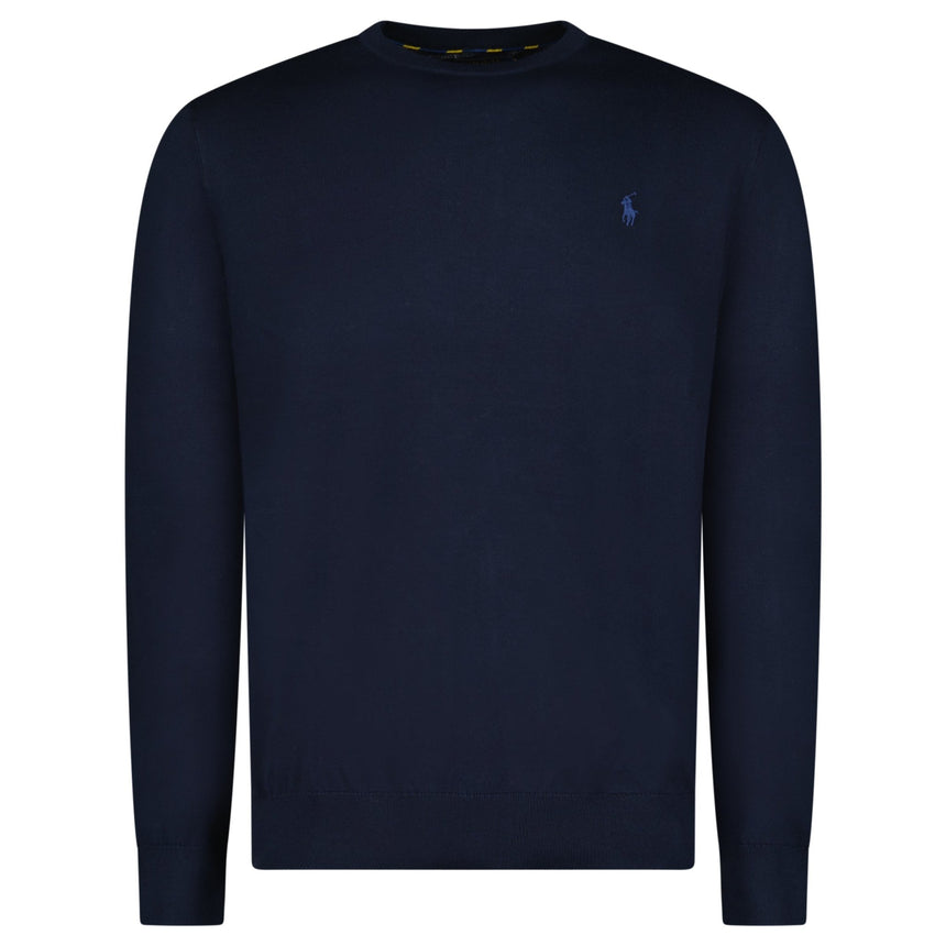 Ralph Lauren Slim Fit Cotton Jumper in Navy - Boinclo - Outlet Sale Under Retail