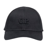 CP Company Gabardine Logo Cap in Black