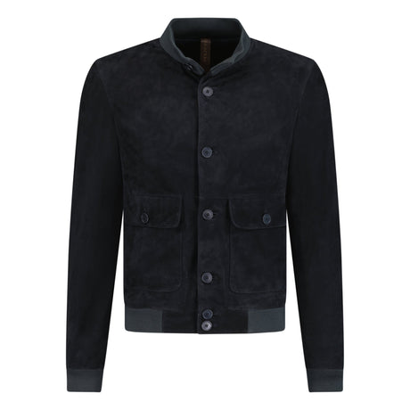 Ruffo Button - Up Suede Jacket Black - Boinclo ltd - Outlet Sale Under Retail