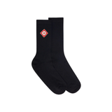 Casablanca Ribbed Monogram Logo Socks in Black