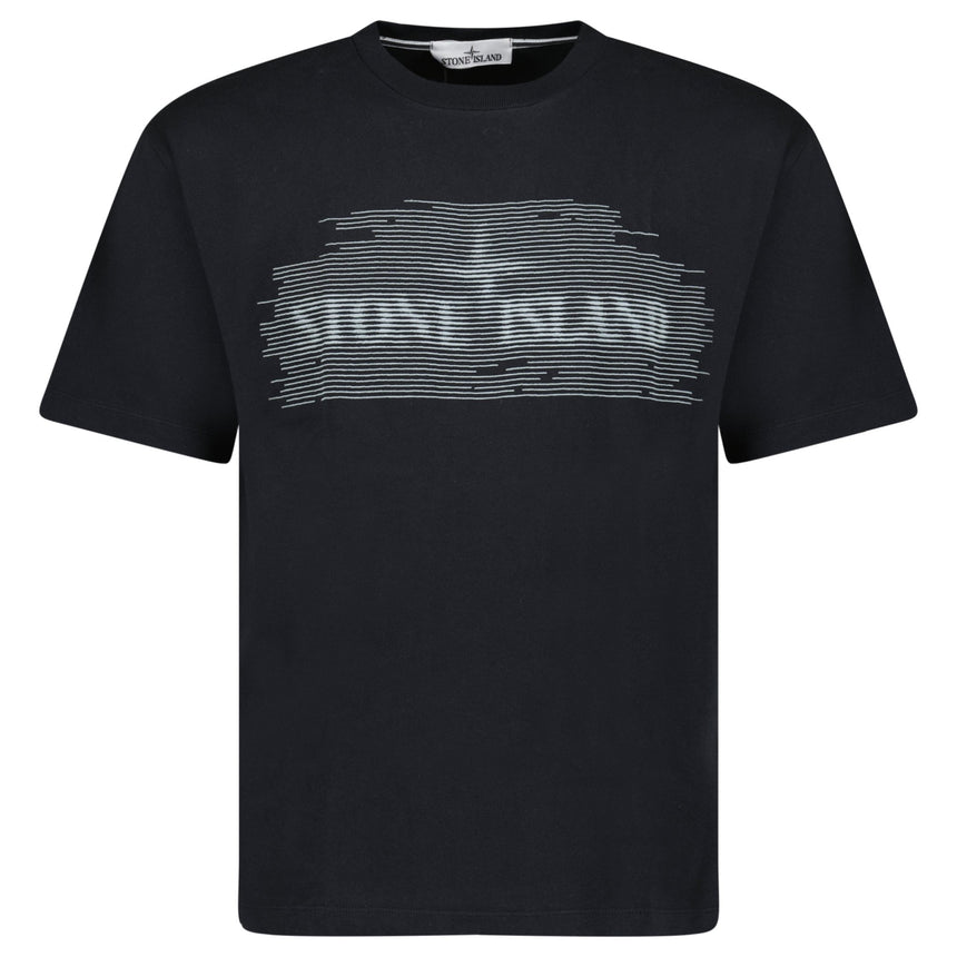 Stone Island 24/2 'Optical One' Print T-Shirt Black - Boinclo - Outlet Sale Under Retail