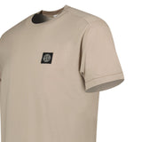 Stone Island 60/2 Cotton Jersey Compass Logo Patch Short Sleeve T-Shirt in Desert - Boinclo - Outlet Sale Under Retail