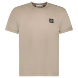 Stone Island 60/2 Cotton Jersey Compass Logo Patch Short Sleeve T-Shirt in Desert - Boinclo - Outlet Sale Under Retail