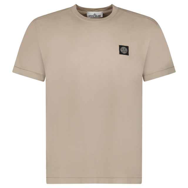 Stone Island 60/2 Cotton Jersey Compass Logo Patch Short Sleeve T-Shirt in Desert - Boinclo - Outlet Sale Under Retail