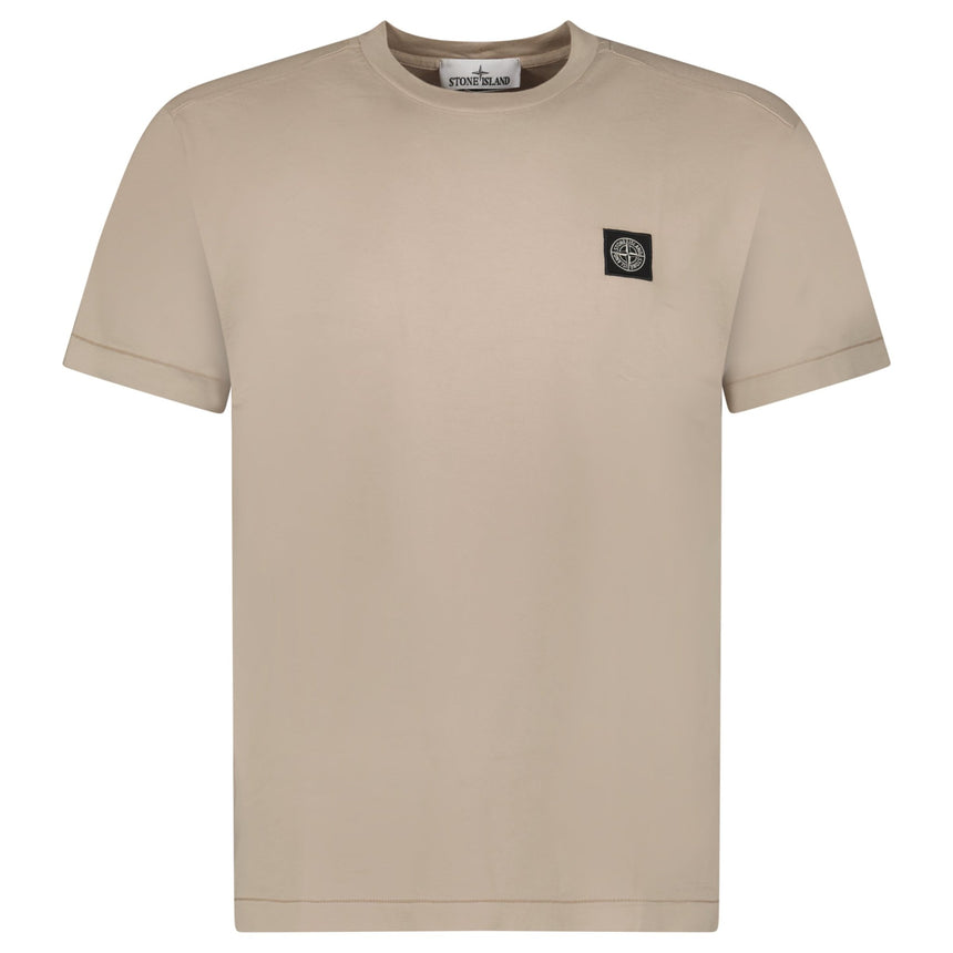 Stone Island 60/2 Cotton Jersey Compass Logo Patch Short Sleeve T-Shirt in Desert - Boinclo - Outlet Sale Under Retail