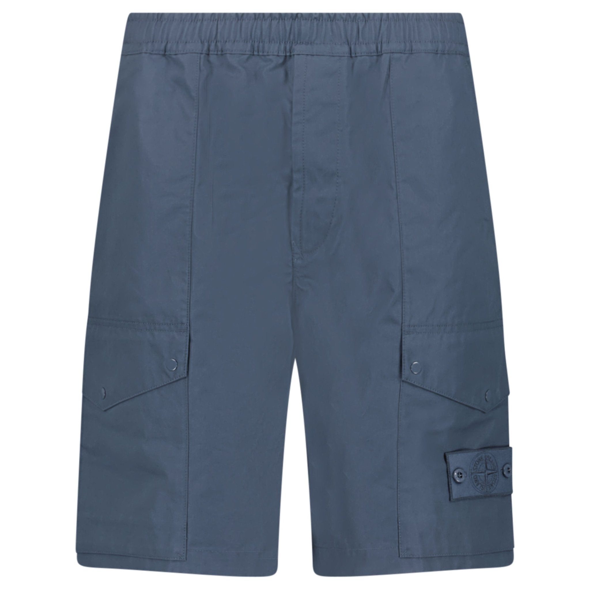 Color variation of Stone Island All-Weather Cotton Canvas Ghost Cargo Shorts in Slate Blue