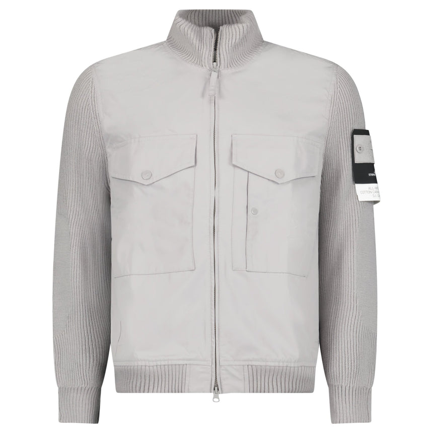Stone Island All-Weather Cotton Canvas Ghost Stand Collar Jacket in Dust Grey - Boinclo - Outlet Sale Under Retail
