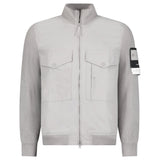 Stone Island All-Weather Cotton Canvas Ghost Stand Collar Jacket in Dust Grey - Boinclo - Outlet Sale Under Retail