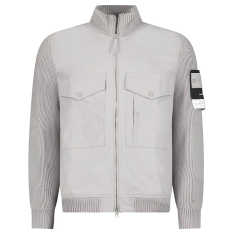 Stone Island All-Weather Cotton Canvas Ghost Stand Collar Jacket in Dust Grey - Boinclo - Outlet Sale Under Retail
