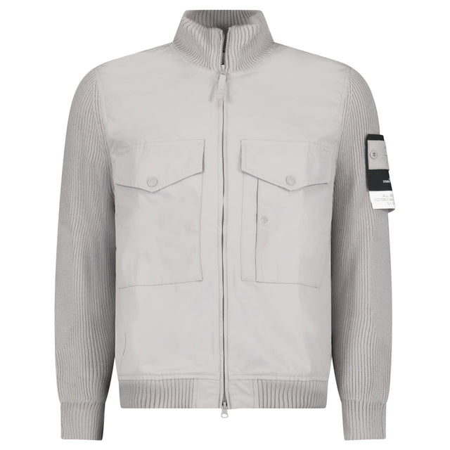 Stone Island All-Weather Cotton Canvas Ghost Stand Collar Jacket in Dust Grey - Boinclo - Outlet Sale Under Retail