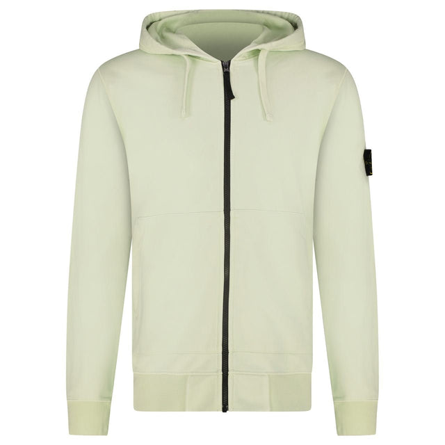 Stone Island Badge Zip Hooded Sweatshirt Mint Green - Boinclo - Outlet Sale Under Retail