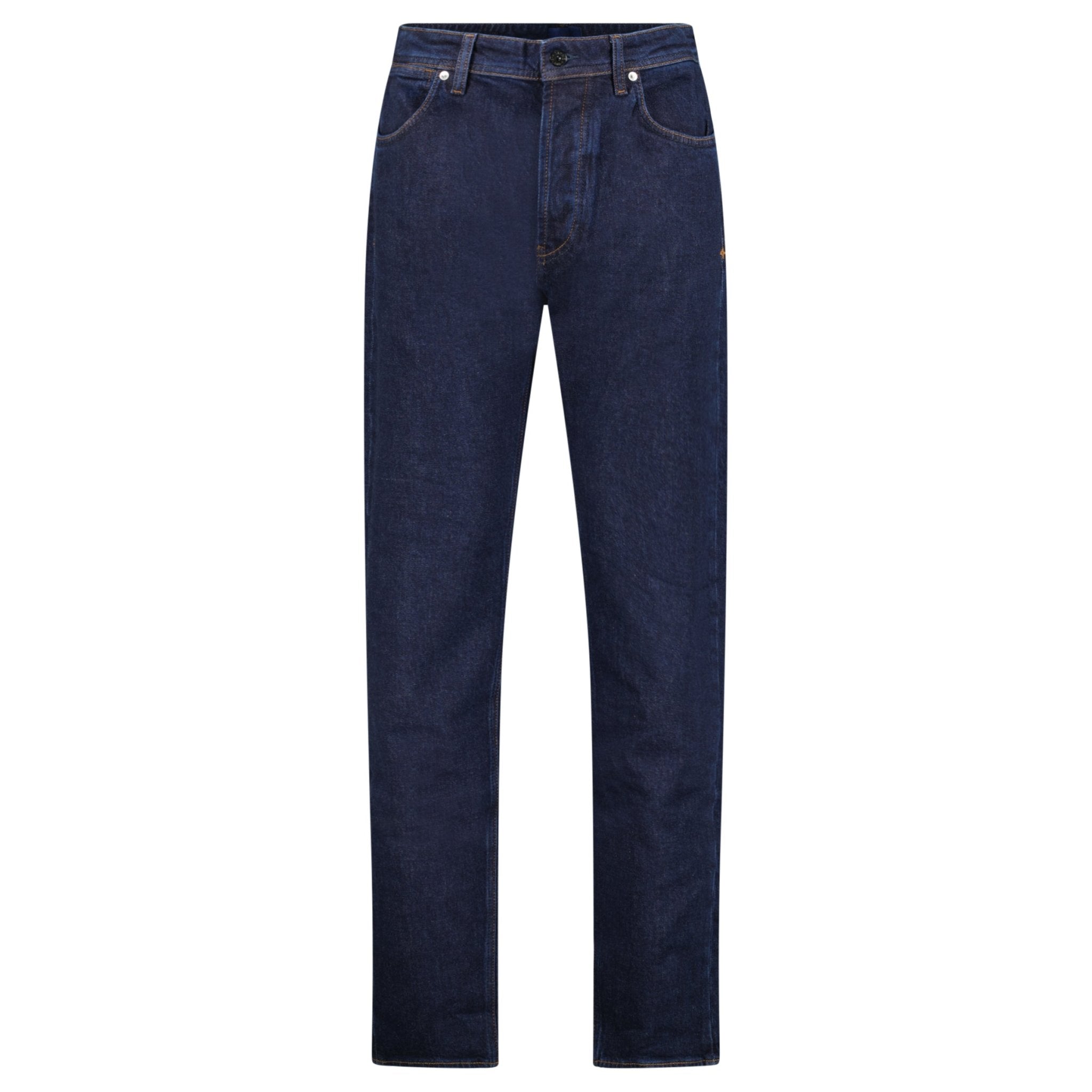 Color variation of Stone Island Blue Rinsed Buttoned Indigo Denim Slim Jeans Blue Rinse