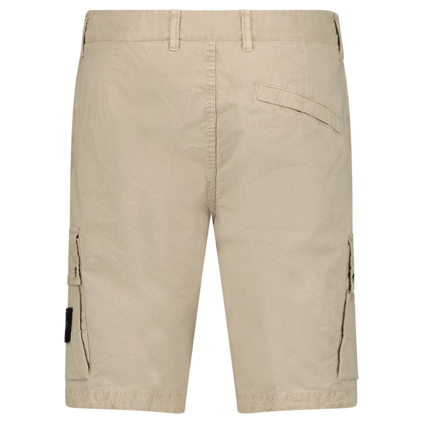 Stone Island Brushed Organic Cotton Canvas ‘OLD’ Effect Cargo Shorts in Desert Beige - Boinclo - Outlet Sale Under Retail