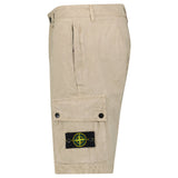 Stone Island Brushed Organic Cotton Canvas ‘OLD’ Effect Cargo Shorts in Desert Beige - Boinclo - Outlet Sale Under Retail