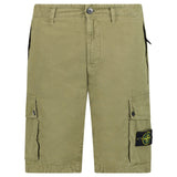 Stone Island Brushed Organic Cotton Canvas ‘OLD’ Effect Cargo Shorts in Military Green - Boinclo - Outlet Sale Under Retail