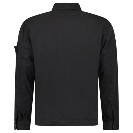 Stone Island Brushed Organic Cotton Canvas ‘OLD’ Effect Overshirt in Black - Boinclo - Outlet Sale Under Retail