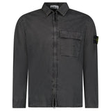 Stone Island Brushed Organic Cotton Canvas ‘OLD’ Effect Overshirt in Charcoal Grey - Boinclo - Outlet Sale Under Retail