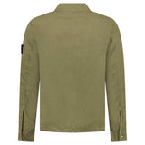 Stone Island Brushed Organic Cotton Canvas ‘OLD’ Effect Overshirt in Military Green - Boinclo - Outlet Sale Under Retail