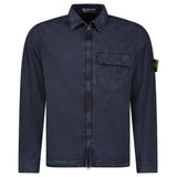 Stone Island Brushed Organic Cotton Canvas ‘OLD’ Effect Overshirt in Navy - Boinclo - Outlet Sale Under Retail