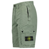 Stone Island Brushed Organic Cotton Canvas ‘Old’ Effect Shorts in Musk Green - Boinclo - Outlet Sale Under Retail
