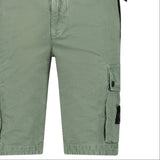 Stone Island Brushed Organic Cotton Canvas ‘Old’ Effect Shorts in Musk Green - Boinclo - Outlet Sale Under Retail