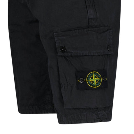 Stone Island Brushed Organic Cotton “Old” Effect Cargo Shorts Black - Boinclo - Outlet Sale Under Retail