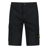 Stone Island Brushed Organic Cotton “Old” Effect Cargo Shorts Black - Boinclo - Outlet Sale Under Retail