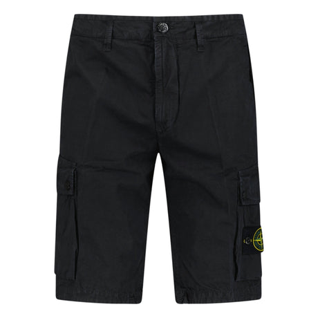 Stone Island Brushed Organic Cotton “Old” Effect Cargo Shorts Black - Boinclo - Outlet Sale Under Retail