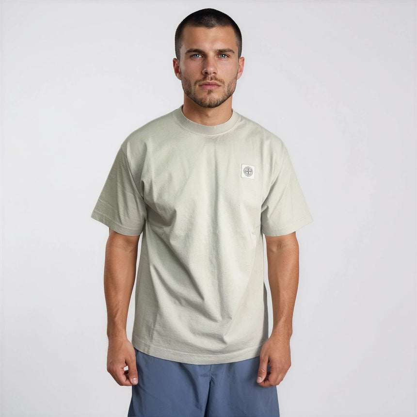 Stone Island Combed Organic Patch Logo T-Shirt in Pearl Grey - Boinclo - Outlet Sale Under Retail
