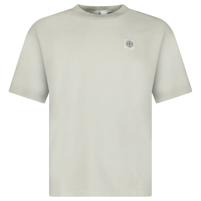 Stone Island Combed Organic Patch Logo T-Shirt in Pearl Grey - Boinclo - Outlet Sale Under Retail
