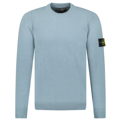 Stone Island Compass - Badge Knit Wool Jumper Green Grey - Boinclo - Outlet Sale Under Retail