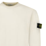 Stone Island Compass Badge Light Raw Hand Organic Cotton Jumper in Ivory - Boinclo - Outlet Sale Under Retail